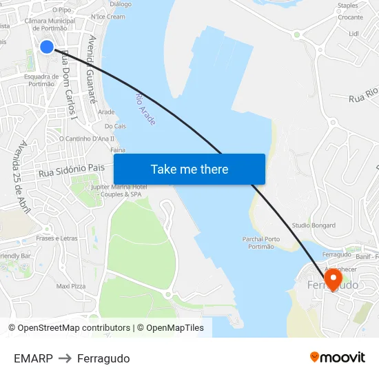 EMARP to Ferragudo map