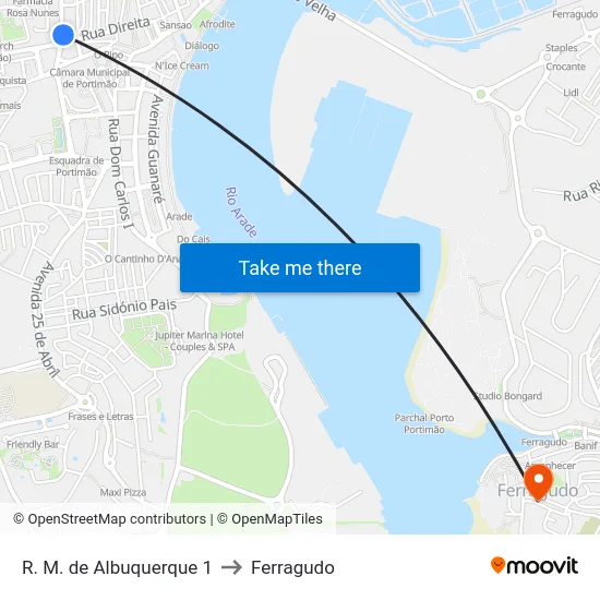 R. M. de Albuquerque 1 to Ferragudo map