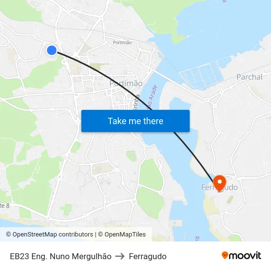 EB23 Eng. Nuno Mergulhão to Ferragudo map
