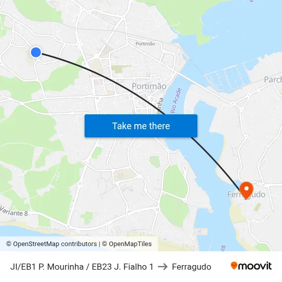 JI/EB1 P. Mourinha / EB23 J. Fialho 1 to Ferragudo map