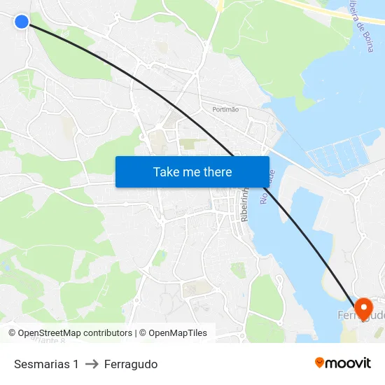 Sesmarias 1 to Ferragudo map