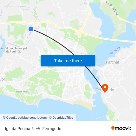 Igr. da Penina 5 to Ferragudo map