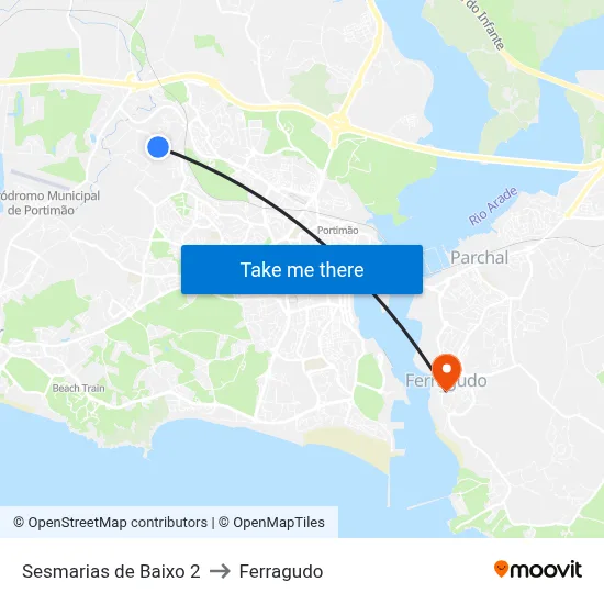Sesmarias de Baixo 2 to Ferragudo map