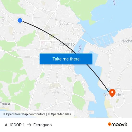 ALICOOP 1 to Ferragudo map