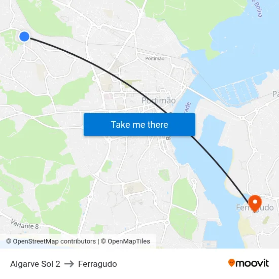 Algarve Sol 2 to Ferragudo map