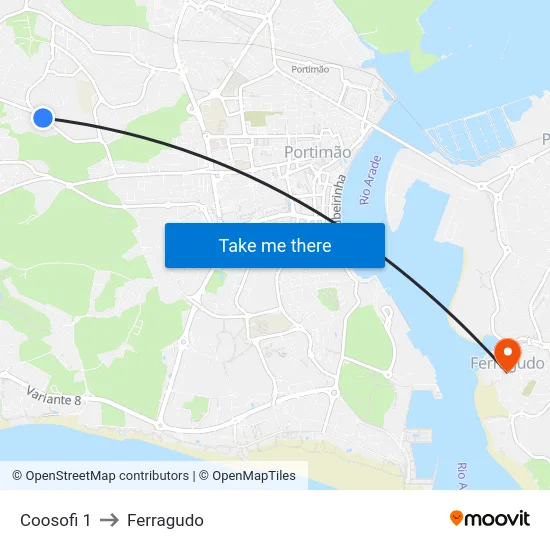 Coosofi 1 to Ferragudo map