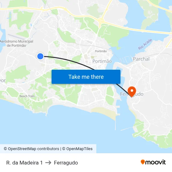 R. da Madeira 1 to Ferragudo map
