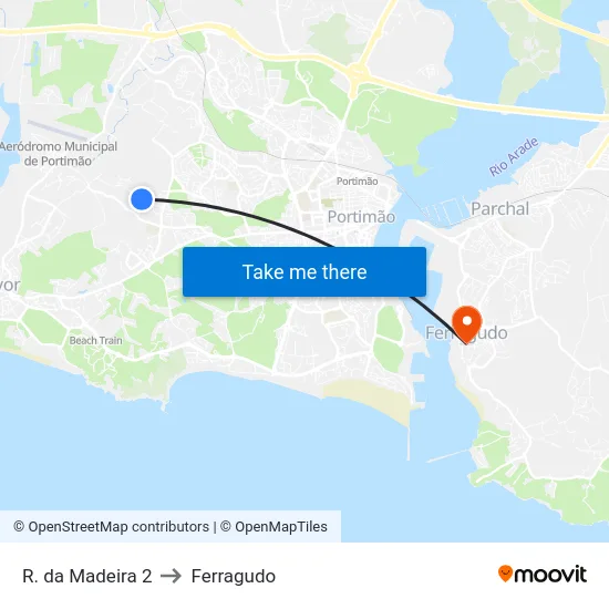 R. da Madeira 2 to Ferragudo map