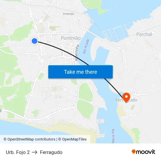 Urb. Fojo 2 to Ferragudo map