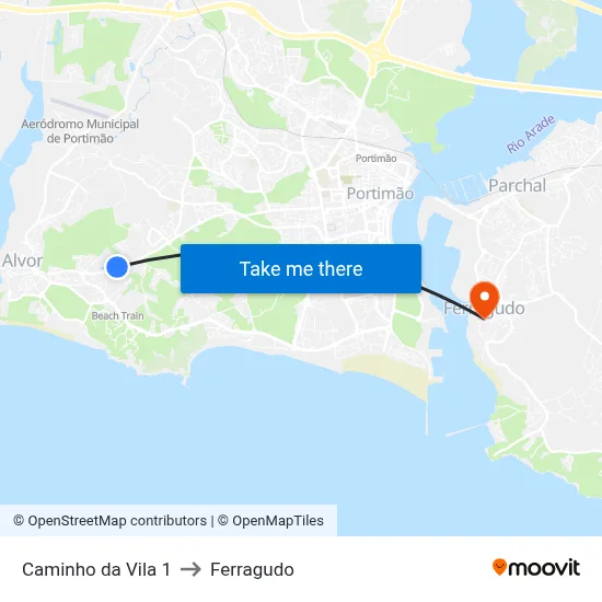 Caminho da Vila 1 to Ferragudo map