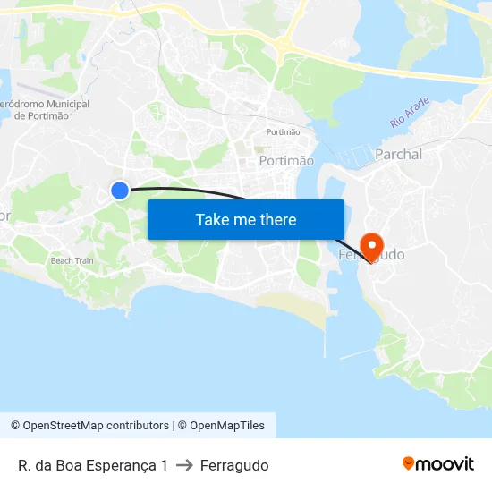 R. da Boa Esperança 1 to Ferragudo map