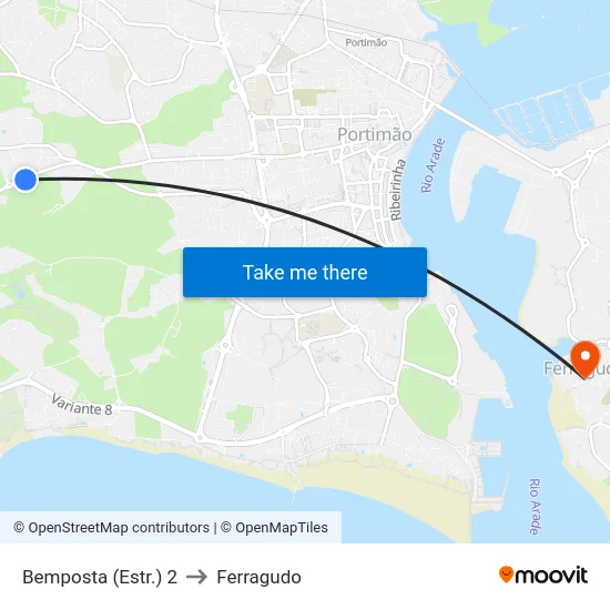 Bemposta (Estr.) 2 to Ferragudo map
