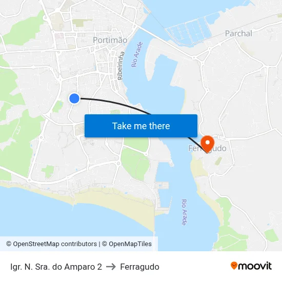 Igr. N. Sra. do Amparo 2 to Ferragudo map