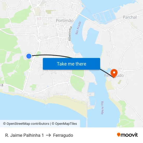 R. Jaime Palhinha 1 to Ferragudo map