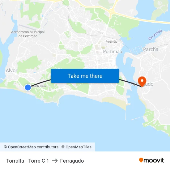 Torralta - Torre C 1 to Ferragudo map