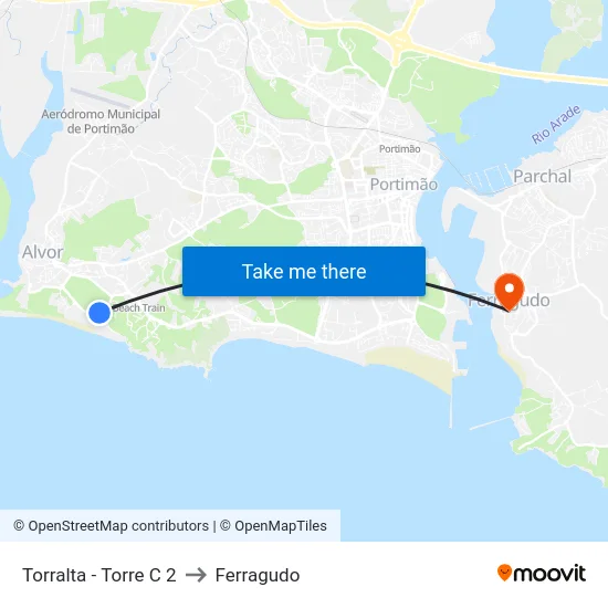 Torralta - Torre C 2 to Ferragudo map