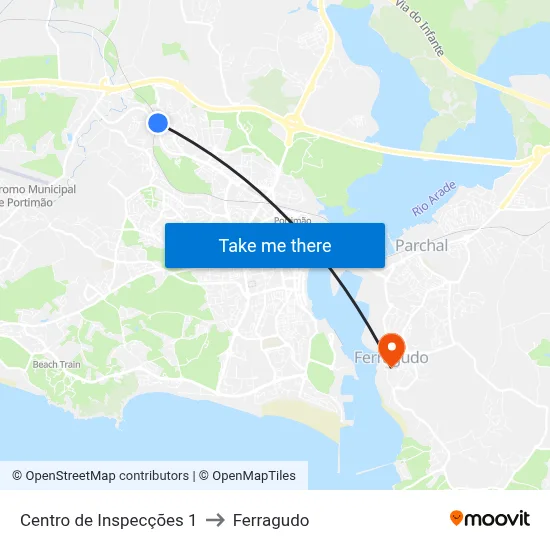 Centro de Inspecções 1 to Ferragudo map