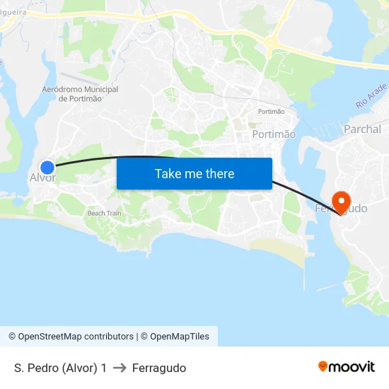 S. Pedro (Alvor) 1 to Ferragudo map