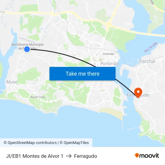 JI/EB1 Montes de Alvor 1 to Ferragudo map