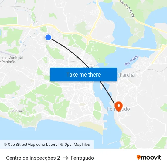 Centro de Inspecções 2 to Ferragudo map