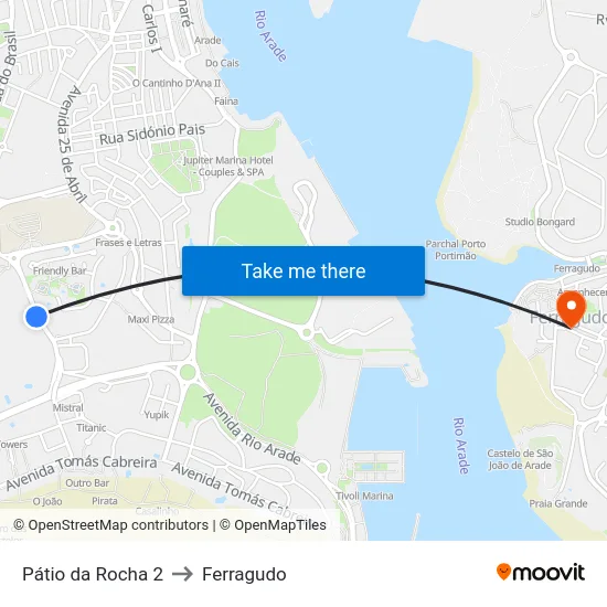 Pátio da Rocha 2 to Ferragudo map