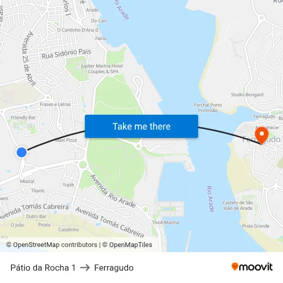 Pátio da Rocha 1 to Ferragudo map