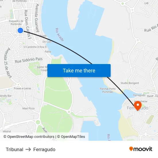 Tribunal to Ferragudo map