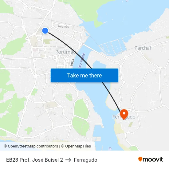 EB23 Prof. José Buisel 2 to Ferragudo map