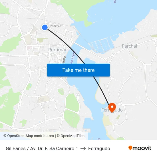 Gil Eanes / Av. Dr. F. Sá Carneiro 1 to Ferragudo map