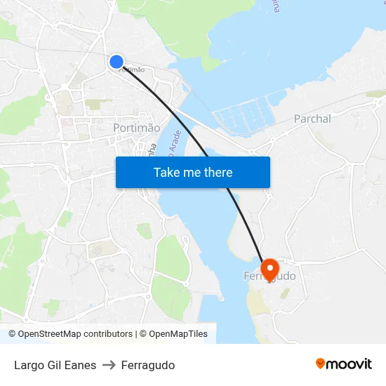 Largo Gil Eanes to Ferragudo map