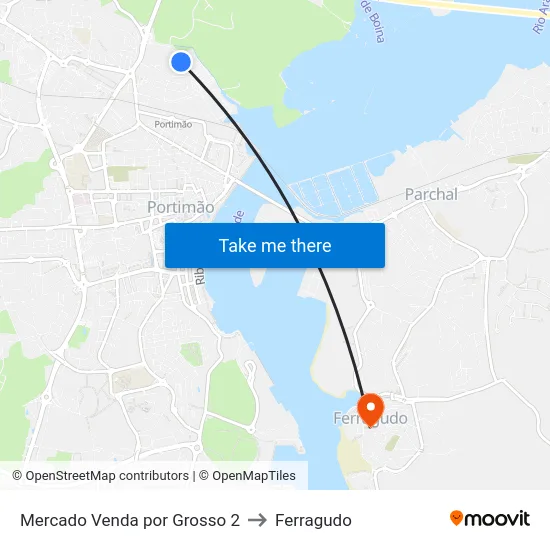 Mercado Venda por Grosso 2 to Ferragudo map