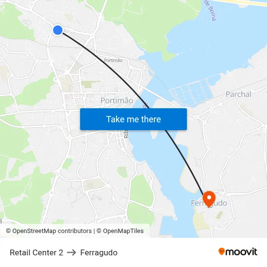 Retail Center 2 to Ferragudo map