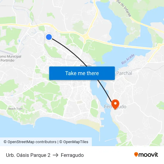 Urb. Oásis Parque 2 to Ferragudo map