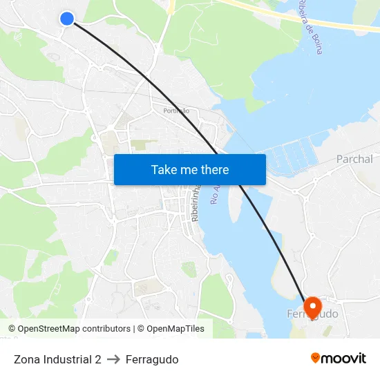 Zona Industrial 2 to Ferragudo map
