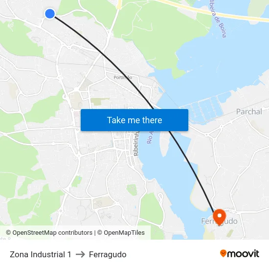 Zona Industrial 1 to Ferragudo map