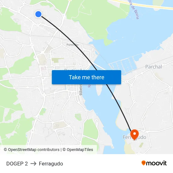 DOGEP 2 to Ferragudo map