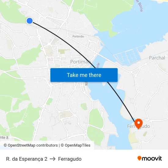 R. da Esperança 2 to Ferragudo map