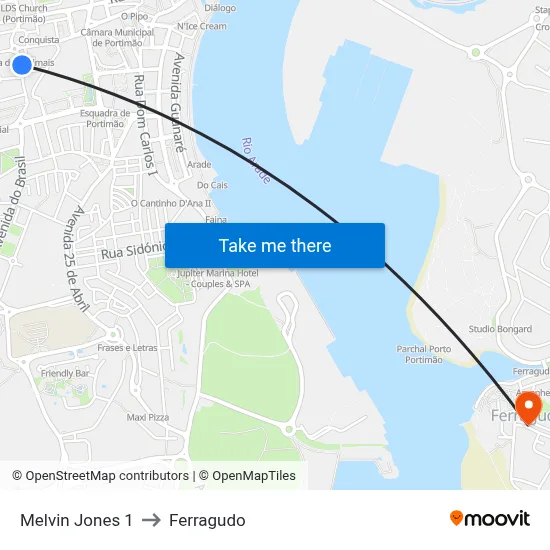 Melvin Jones 1 to Ferragudo map
