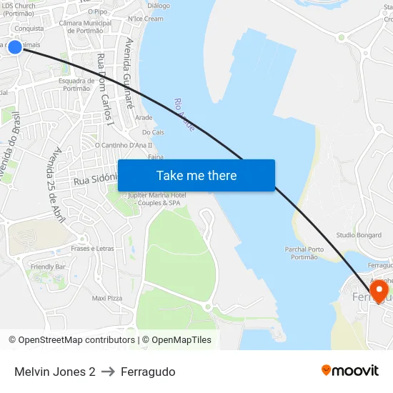 Melvin Jones 2 to Ferragudo map