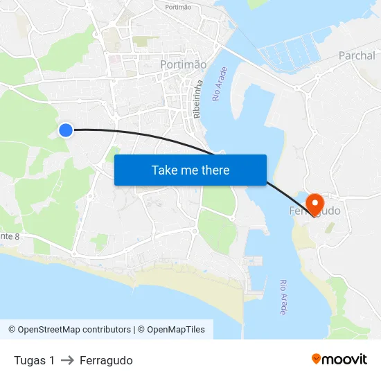 Tugas 1 to Ferragudo map
