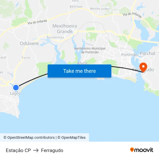 Estação CP to Ferragudo map