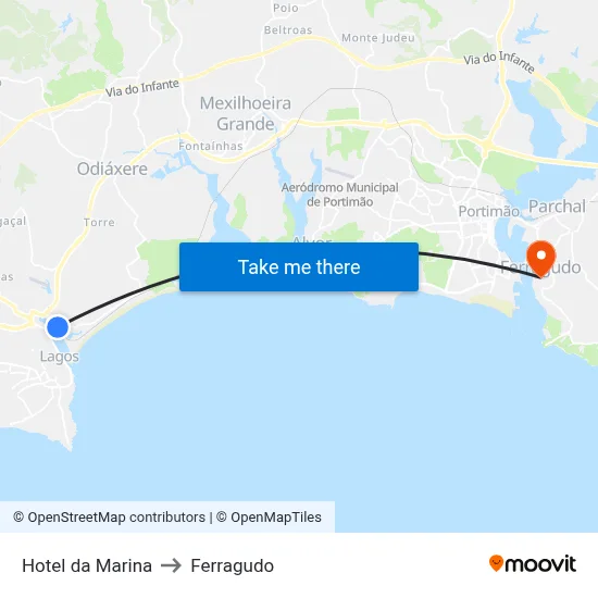 Hotel da Marina to Ferragudo map