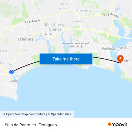 Sítio da Ponte to Ferragudo map