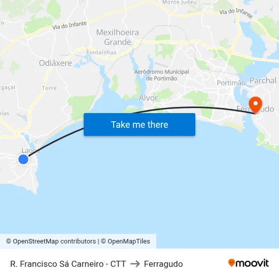 R. Francisco Sá Carneiro - CTT to Ferragudo map