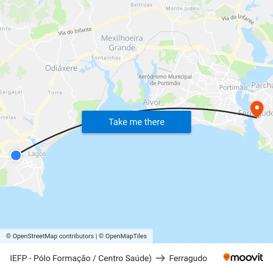 IEFP - Pólo Formação / Centro Saúde) to Ferragudo map