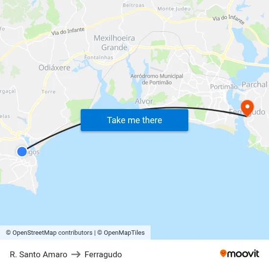 R. Santo Amaro to Ferragudo map