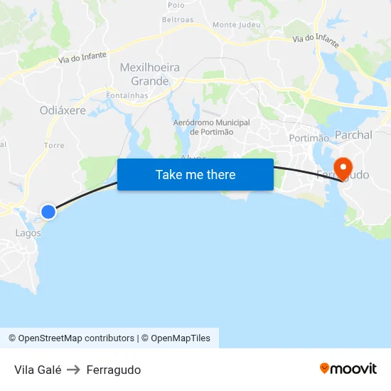 Vila Galé to Ferragudo map