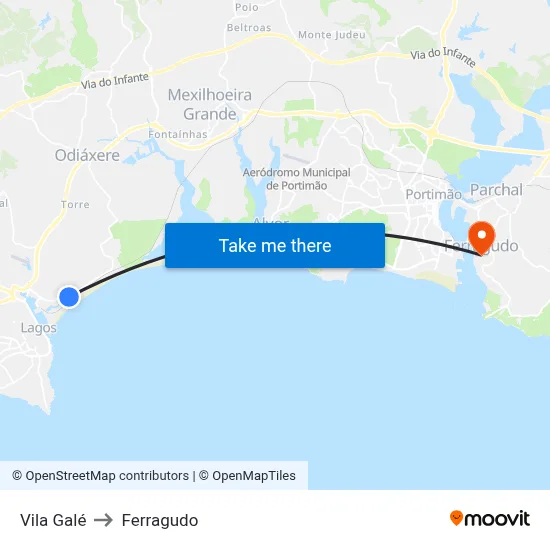 Vila Galé to Ferragudo map
