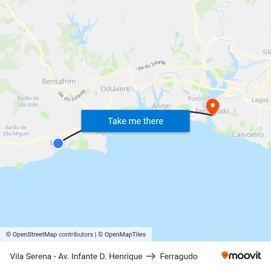 Vila Serena - Av. Infante D. Henrique to Ferragudo map