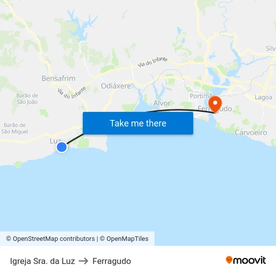 Igreja Sra. da Luz to Ferragudo map